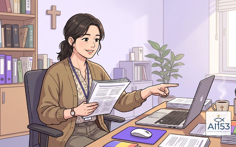 교회 구글 비영리 신청 준비물 고유번호증과 도메인 안내 일러스트