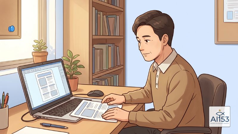 주보를 제작하는 교회 행정 담당자
